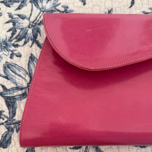 Vintage Mod Pink Goat Leather Clutch - Picture 12 of 16